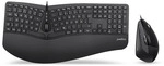 Perixx PERIDUO-505B, DE, Tastatur- und Maus Set, USB-Kabel, ergonomisch, schwarz
