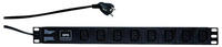 Logilink Steckdosenleiste 19" 8fach IEC320, schwarz