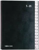 PAGNA Pultordner Classic 32 F&auml;cher 1-31 schwarz