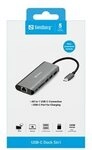 SANDBERG USB-C Dock HDMI+LAN+SD+USB,61W