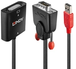 Lindy 38184 Videokabel-Adapter 0,2 m DVI-D VGA (D-Sub) + USB Schwarz, Orange