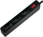 Logilink Outlet Strip, 3 euro sockets, w/ switch, black