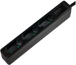 Outlet Strip, 3 euro sockets, black