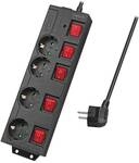 Logilink Steckdosenleiste 4-fach,4xCEE 7/3,m. 5Schalter,schw