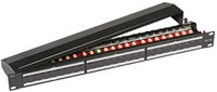Patchpanel STP 24xRJ45 Cat.6A/Class EA, 19? 1HE, RAL9005 schwarz