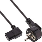 InLine&reg; Netzkabel, Schutzk. gew. / Kaltger&auml;test. C13 links abgew., 0,5m