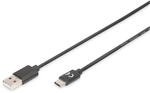 DIGITUS USB 2.0 Verbindungskabel Typ C -A St/St 1,8m, sw