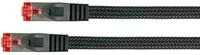 Python Cat.6 Patchkabel mit Nylongeflecht schwarz 0,5m