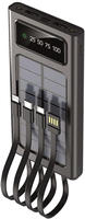 2GO Powerbank Solar 10000mAh mit LED Taschenlampe schwarz
