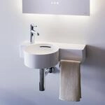 LAUFEN Handwaschbecken Val 315x550x155, 1 Hahnloch links, ohne &Uuml;berlauf, Ablage