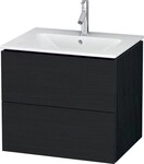 Duravit L-Cube Waschtischunterbau wandh&auml;ngend Eiche Schwarz Matt 620x481x550...