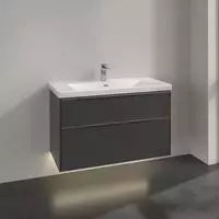 Villeroy & Boch Subway 3.0 Waschbeckenunterschrank, mit Beleuchtung, 2 Ausz&uuml;ge, 973