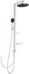 Ideal Standard Duschsystem Alu+ o.Arm., m.2 Ablagen, 2F-HB und 2F-Kopfbrause Silver,