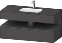 Duravit Qatego Einbauwaschtisch mit Konsolenwaschtischunterbau Graphit Matt