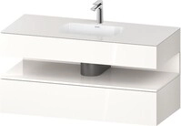Duravit Qatego Einbauwaschtisch mit Konsolenwaschtischunterbau Wei&szlig; Hochglanz