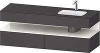 Duravit Qatego Einbauwaschtisch mit Konsolenwaschtischunterbau Graphit Matt