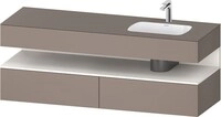 Duravit Qatego Einbauwaschtisch mit Konsolenwaschtischunterbau Basalt Matt