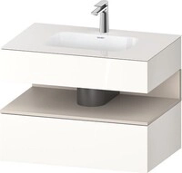 Duravit Qatego Einbauwaschtisch mit Konsolenwaschtischunterbau Taupe & Wei&szlig;