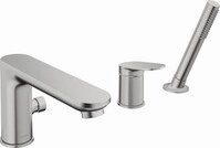 Duravit Wave 3-Loch Wannenarmatur Edelstahl Geb&uuml;rstet 240x248x203 mm - WA5260000070