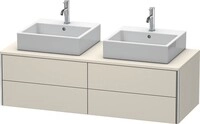 Duravit XSquare Konsolenwaschtischunterbau wandh&auml;ngend Taupe Matt 1400x548x400 mm -