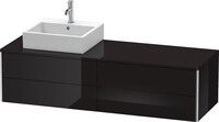 Duravit XSquare Konsolenwaschtischunterbau wandh&auml;ngend Schwarz Hochglanz
