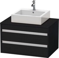 Duravit Ketho Konsolenwaschtischunterbau wandh&auml;ngend Eiche Schwarz Matt 800x550x496