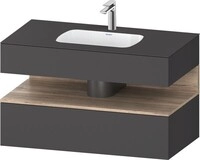 Duravit Qatego Einbauwaschtisch mit Konsolenwaschtischunterbau Graphit Matt