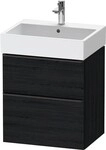 Duravit D-Neo Waschtischunterbau wandh&auml;ngend Eiche Schwarz Matt 584x442x625 mm...