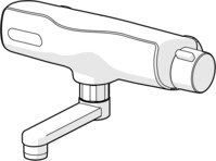 Hansa Waschtisch-Elektronik-Wand-Batterie, Hansaelectra 6446, Batterie, verchr.,