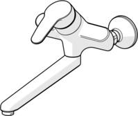 Hansa Wasch-/Sp&uuml;ltisch-Einhand-Wandbatterie Hansamix S-Anschl. absp. 0169 chrom