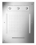 Herzbach LED-Deckeneinbaubrause 630mm x 480mm Regen/Spin-Jet/Schwall poliert ,