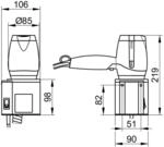 Keuco Haartrockner Plan 14995, verchromt/schwarzgrau, mit Halter, 14995010037