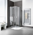 Kermi Eck-Halbteil links Raya EPL 0830x2000, silber hochglanz, ESG klar mit