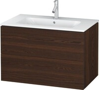 Duravit L-Cube Waschtischunterbau wandh&auml;ngend Nussbaum geb&uuml;rstet Matt 820x481x550
