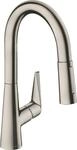 Hansgrohe Sp&uuml;ltischmischer Talis S 160 edelstahl-optik mit Ausziehbrause, 72815800