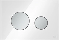 Tece loop WC-Bet&auml;tigungsplatte Zweimengen Glas wei&szlig; glzd. Tasten Chrom matt,