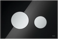 Tece loop WC-Bet&auml;tigungsplatte Zweimengen Glas schwarz glzd. Tasten Chrom matt,