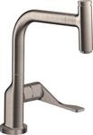 Hansgrohe Sp&uuml;ltischmischer Select Axor Citterio edelstahl-optik mit Ausziehauslauf,
