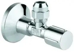 Grohe Eckventil 22037 1/2x3/8'' Rosette Metallgriff Quetschverschr. 10mm chrom,