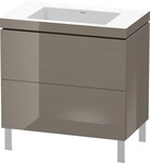 Duravit L-Cube c-bonded Set bodenstehend Flanell Grau Hochglanz 800x480x698 mm -