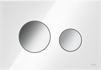 Tece loop WC-Bet&auml;tigungsplatte Zweimengen Glas wei&szlig; glzd. Tasten Chrom glzd.,