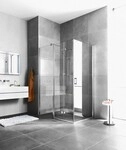 Kermi Eck-Halbteil rechts Diga F2R 1200x2000, silber hochglanz, ESG klar mit