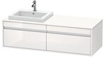 Duravit Ketho Konsolenwaschtischunterbau wandh&auml;ngend Wei&szlig; Hochglanz 1400x550x426 mm