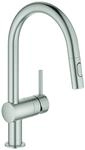 GROHE EH-Sp&uuml;ltischbatterie Minta 32321 C-Auslauf Sp&uuml;lbrause supersteel, 32321DC2