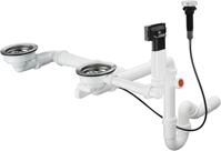 Hansgrohe Automatische Ab- und &Uuml;berlaufgarnitur Doppelbecken Granit D17-11, 43938000