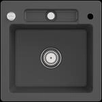 Villeroy & Boch Einbausp&uuml;le Siluet 50 S 510x510mm Exc-Garn. aus TitanCeram Graphite