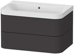 Duravit Happy D.2 Plus c-shaped Set wandh&auml;ngend Graphit Supermatt 775x490x480...