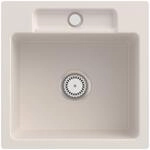Villeroy & Boch Einbausp&uuml;le Siluet 50 S flat 470x470mm Ablgarn. aus TitanCeram Crema