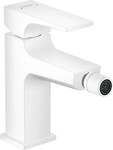 Hansgrohe Bidetmischer Metropol mattweiss mit Push-Open Ablaufgarnitur, 32520700