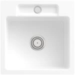 Villeroy & Boch Einbausp&uuml;le Siluet 50 S flat 470x470mm Ablgarn. aus TitanCeram Wei&szlig;
